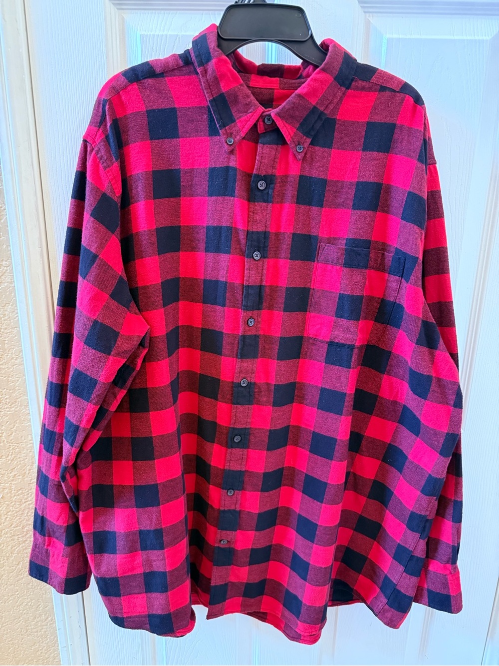 St. John's Bay Red and Black Buffalo Plaid Button-Down Shirt